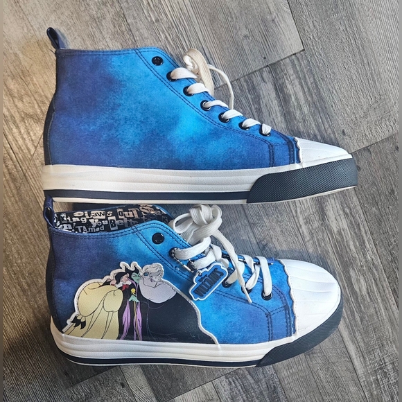 🩵🩷 Ground Up Disney Villains Women's Casual High Top Sneakers Size 9.5💙🩷 - Picture 7 of 11